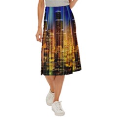 Skyline-light-rays-gloss-upgrade Midi Panel Skirt by Jancukart