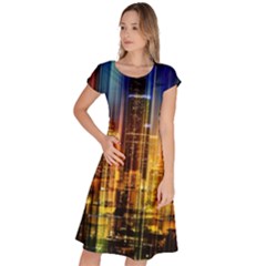 Skyline-light-rays-gloss-upgrade Classic Short Sleeve Dress by Jancukart
