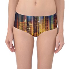 Skyline-light-rays-gloss-upgrade Mid-waist Bikini Bottoms by Jancukart