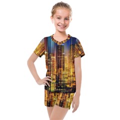 Skyline-light-rays-gloss-upgrade Kids  Mesh Tee And Shorts Set