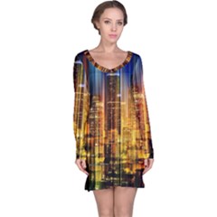 Skyline-light-rays-gloss-upgrade Long Sleeve Nightdress by Jancukart