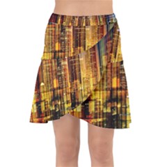 Skyline-light-rays-gloss-upgrade Wrap Front Skirt by Jancukart