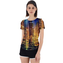 Skyline-light-rays-gloss-upgrade Back Cut Out Sport Tee by Jancukart