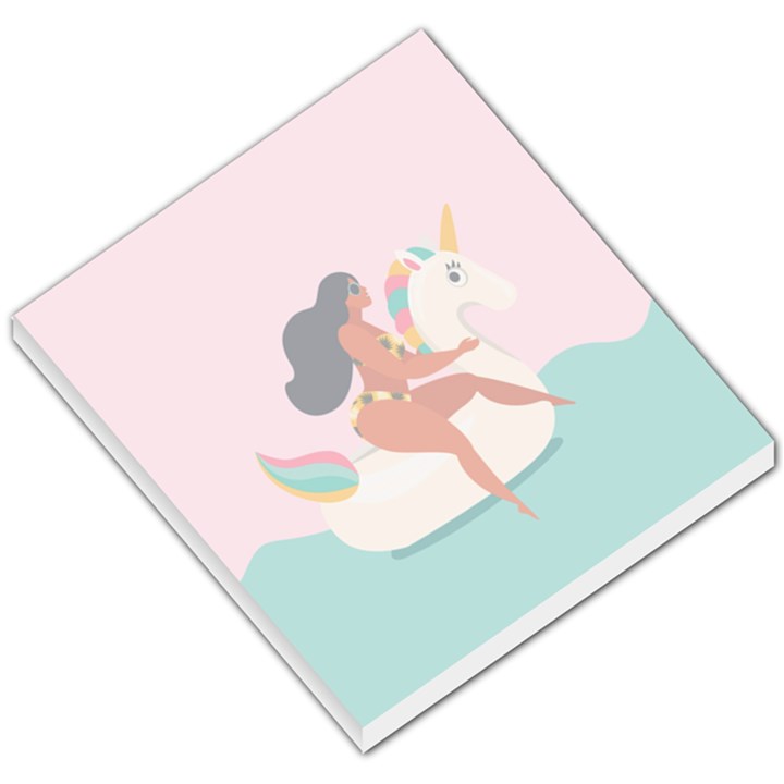 unicorn swimming Small Memo Pad