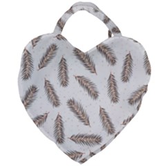 Christmas-seamless-pattern-with-gold-fir-branches Giant Heart Shaped Tote by nate14shop