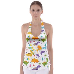 Dinosaurs-seamless-pattern-kids 003 Babydoll Tankini Top