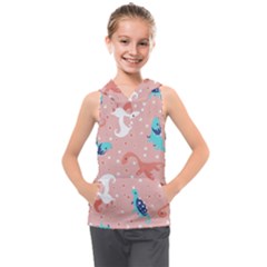 Dinosaurs-seamless-pattern-kids Kids  Sleeveless Hoodie by nate14shop