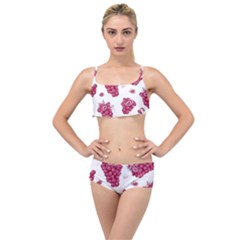 Grape-bunch-seamless-pattern-white-background-with-leaves 001 Layered Top Bikini Set by nate14shop