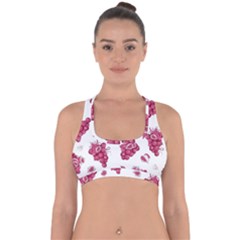 Grape-bunch-seamless-pattern-white-background-with-leaves 001 Cross Back Hipster Bikini Top  by nate14shop