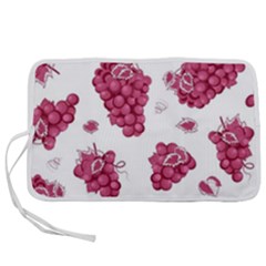 Grape-bunch-seamless-pattern-white-background-with-leaves 001 Pen Storage Case (S)