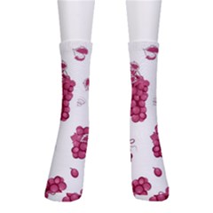 Grape-bunch-seamless-pattern-white-background-with-leaves 001 Crew Socks