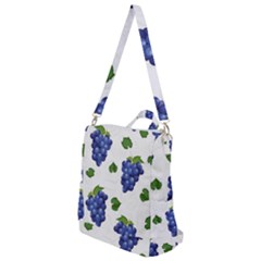 Grape-bunch-seamless-pattern-white-background-with-leaves Crossbody Backpack by nate14shop