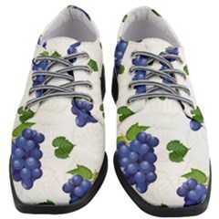 Grape-bunch-seamless-pattern-white-background-with-leaves Women Heeled Oxford Shoes by nate14shop