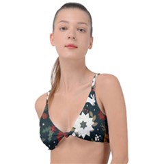 Hand Drawn Christmas Pattern Design Knot Up Bikini Top by nate14shop