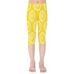 Lemon-fruits-slice-seamless-pattern Kids  Capri Leggings  by nate14shop
