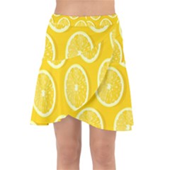 Lemon-fruits-slice-seamless-pattern Wrap Front Skirt by nate14shop