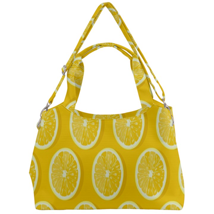 Lemon-fruits-slice-seamless-pattern Double Compartment Shoulder Bag