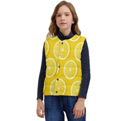 Lemon-fruits-slice-seamless-pattern Kid s Short Button Up Puffer Vest	 by nate14shop