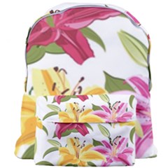 Lily-flower-seamless-pattern-white-background 001 Giant Full Print Backpack by nate14shop