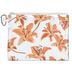 Lily-flower-seamless-pattern-white-background Canvas Cosmetic Bag (xxl) by nate14shop