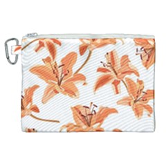 Lily-flower-seamless-pattern-white-background Canvas Cosmetic Bag (xl) by nate14shop