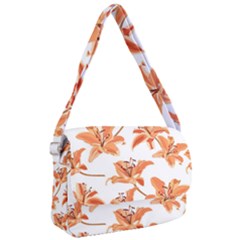 Lily-flower-seamless-pattern-white-background Courier Bag by nate14shop
