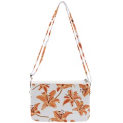 Lily-flower-seamless-pattern-white-background Double Gusset Crossbody Bag by nate14shop