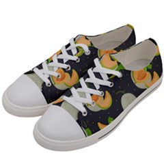 Melon-whole-slice-seamless-pattern Men s Low Top Canvas Sneakers
