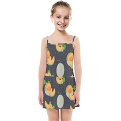 Melon-whole-slice-seamless-pattern Kids  Summer Sun Dress by nate14shop
