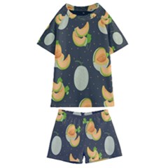 Melon-whole-slice-seamless-pattern Kids  Swim Tee And Shorts Set by nate14shop