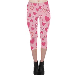 Scattered-love-cherry-blossom-background-seamless-pattern Capri Leggings  by nate14shop