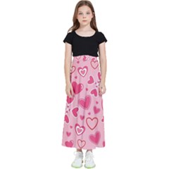 Scattered-love-cherry-blossom-background-seamless-pattern Kids  Flared Maxi Skirt