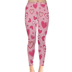 Scattered-love-cherry-blossom-background-seamless-pattern Inside Out Leggings by nate14shop