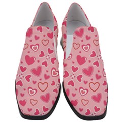 Scattered-love-cherry-blossom-background-seamless-pattern Women Slip On Heel Loafers by nate14shop