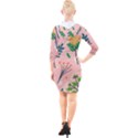 Seamless-floral-pattern 001 Quarter Sleeve Hood Bodycon Dress View2