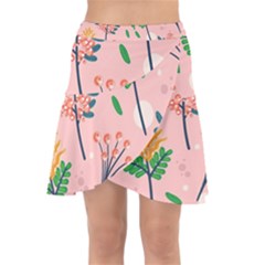 Seamless-floral-pattern 001 Wrap Front Skirt