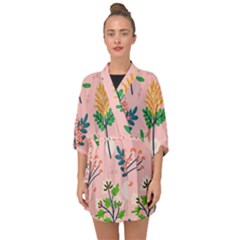 Seamless-floral-pattern 001 Half Sleeve Chiffon Kimono