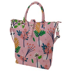 Seamless-floral-pattern 001 Buckle Top Tote Bag by nate14shop