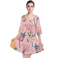 Seamless-floral-pattern 001 Velour Kimono Dress