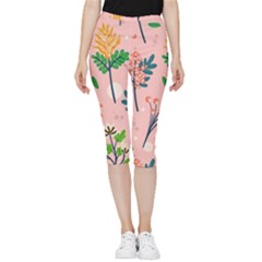 Seamless-floral-pattern 001 Inside Out Lightweight Velour Capri Leggings  by nate14shop