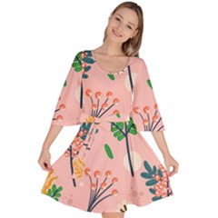 Seamless-floral-pattern 001 Velour Kimono Dress