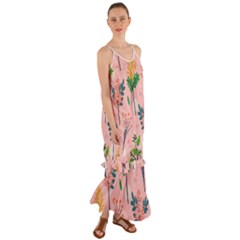 Seamless-floral-pattern 001 Cami Maxi Ruffle Chiffon Dress