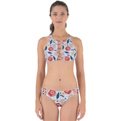 Seamless-floral-pattern Perfectly Cut Out Bikini Set by nate14shop