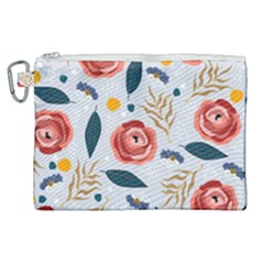 Seamless-floral-pattern Canvas Cosmetic Bag (xl) by nate14shop