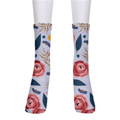 Seamless-floral-pattern Crew Socks by nate14shop