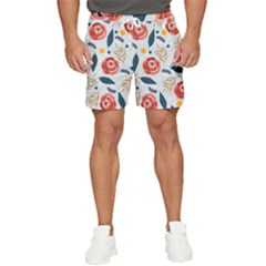 Seamless-floral-pattern Men s Runner Shorts by nate14shop