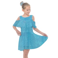 Seamless-pattern Kids  Shoulder Cutout Chiffon Dress by nate14shop