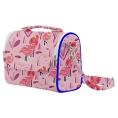 Seamless-pattern-with-flamingo Satchel Shoulder Bag by nate14shop