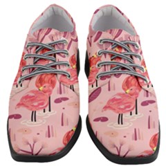 Seamless-pattern-with-flamingo Women Heeled Oxford Shoes