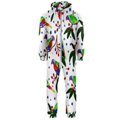 Seamless-pattern-with-parrot Hooded Jumpsuit (men) by nate14shop